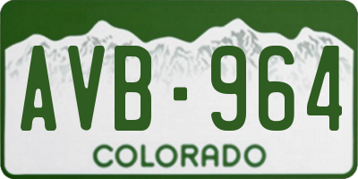 CO license plate AVB964