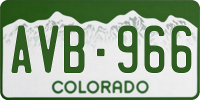 CO license plate AVB966