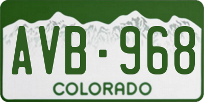 CO license plate AVB968