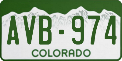 CO license plate AVB974