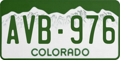 CO license plate AVB976