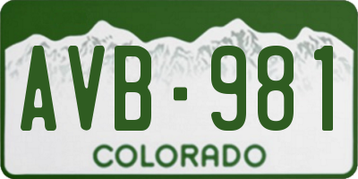 CO license plate AVB981