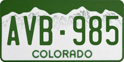 CO license plate AVB985