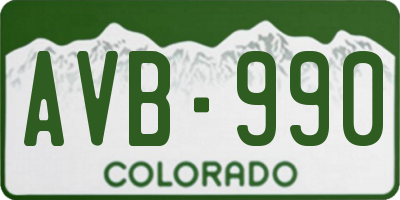 CO license plate AVB990