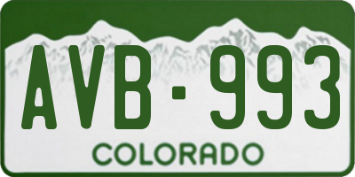 CO license plate AVB993