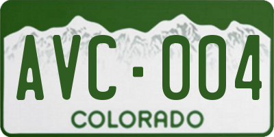 CO license plate AVC004