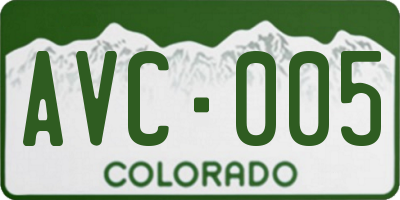 CO license plate AVC005