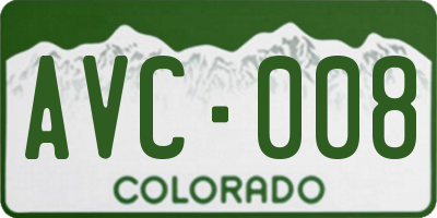 CO license plate AVC008