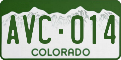 CO license plate AVC014
