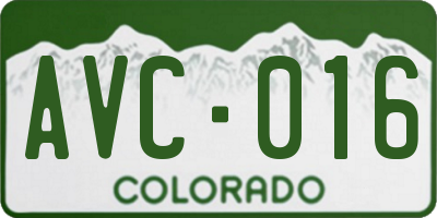 CO license plate AVC016