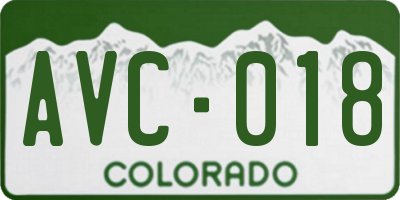 CO license plate AVC018