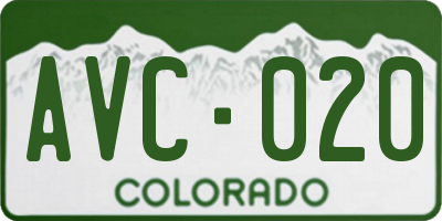 CO license plate AVC020