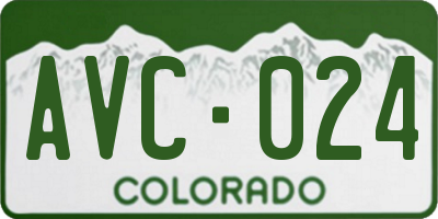 CO license plate AVC024