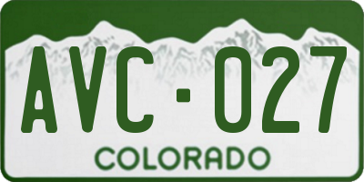 CO license plate AVC027