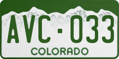 CO license plate AVC033
