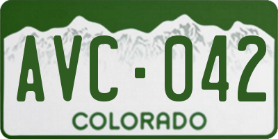 CO license plate AVC042