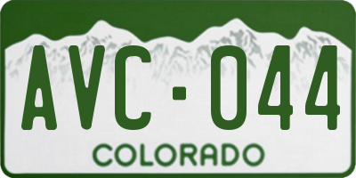 CO license plate AVC044