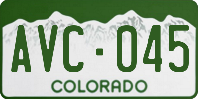 CO license plate AVC045