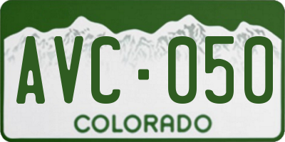 CO license plate AVC050