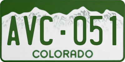 CO license plate AVC051