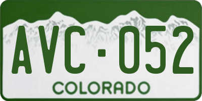 CO license plate AVC052
