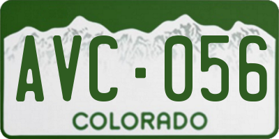 CO license plate AVC056