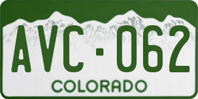 CO license plate AVC062