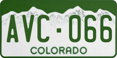 CO license plate AVC066