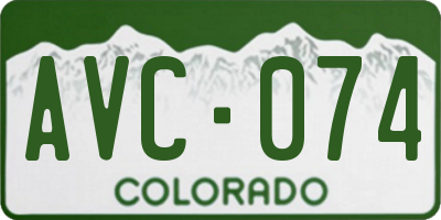 CO license plate AVC074