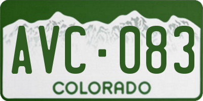CO license plate AVC083
