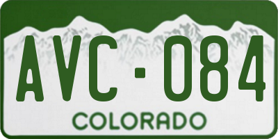 CO license plate AVC084
