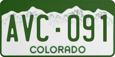 CO license plate AVC091