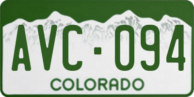 CO license plate AVC094