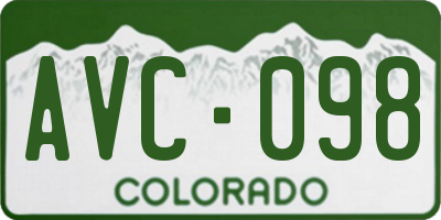 CO license plate AVC098