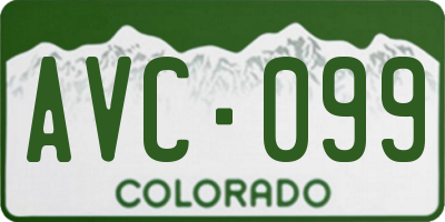 CO license plate AVC099