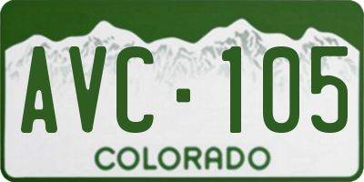 CO license plate AVC105