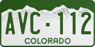 CO license plate AVC112