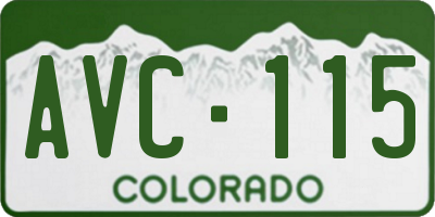 CO license plate AVC115