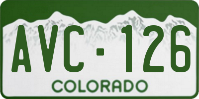 CO license plate AVC126