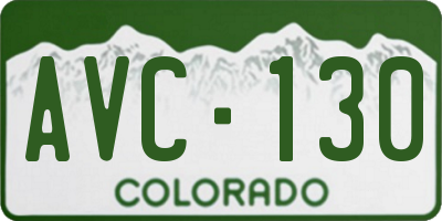 CO license plate AVC130