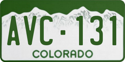 CO license plate AVC131