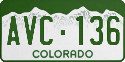 CO license plate AVC136