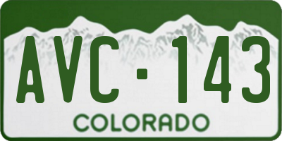 CO license plate AVC143