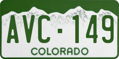 CO license plate AVC149