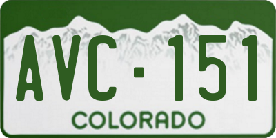 CO license plate AVC151