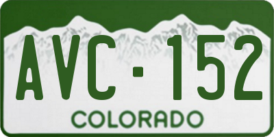 CO license plate AVC152