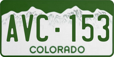 CO license plate AVC153