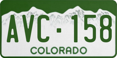 CO license plate AVC158