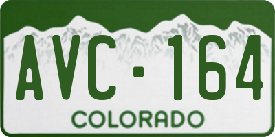 CO license plate AVC164