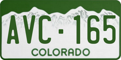 CO license plate AVC165